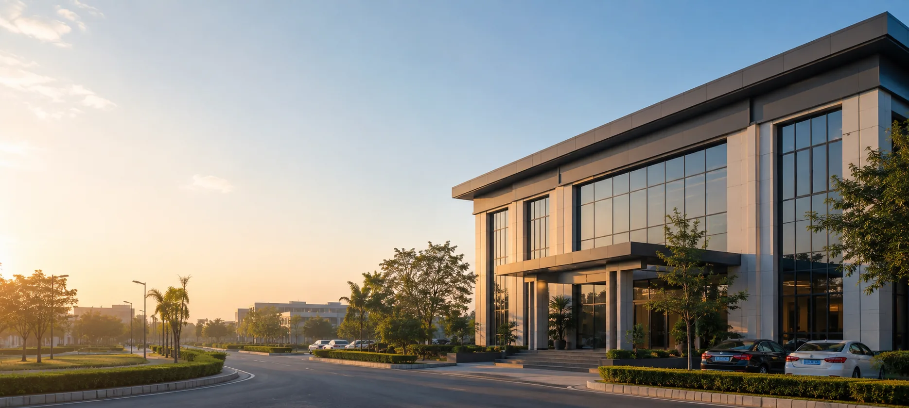 Modern professional office building representing the AR Traders corporate office